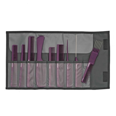 Jaguar Ionic 9 Piece Comb Set With Case - Purple